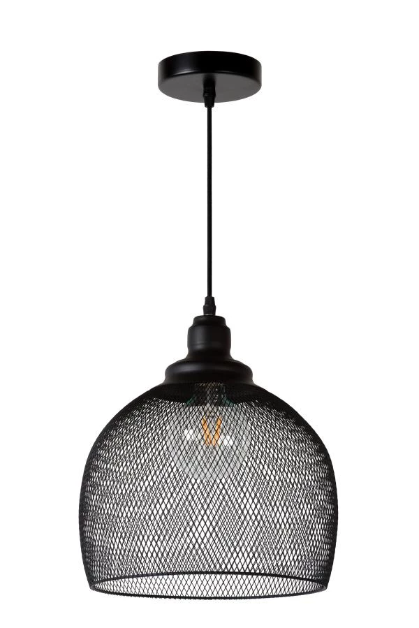 Lucide MESH - Pendant light - Ø 28 cm - 1xE27 - Black - off